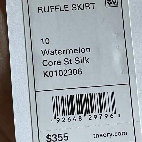 NWT Theory silk ruffle skirt size 10 - Picture 3 of 4